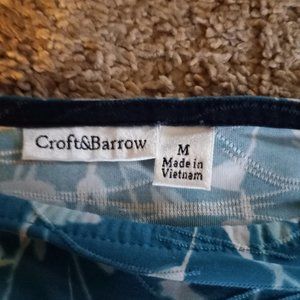 L Croft and Barrow blue and white flower print blouse in excellent condition